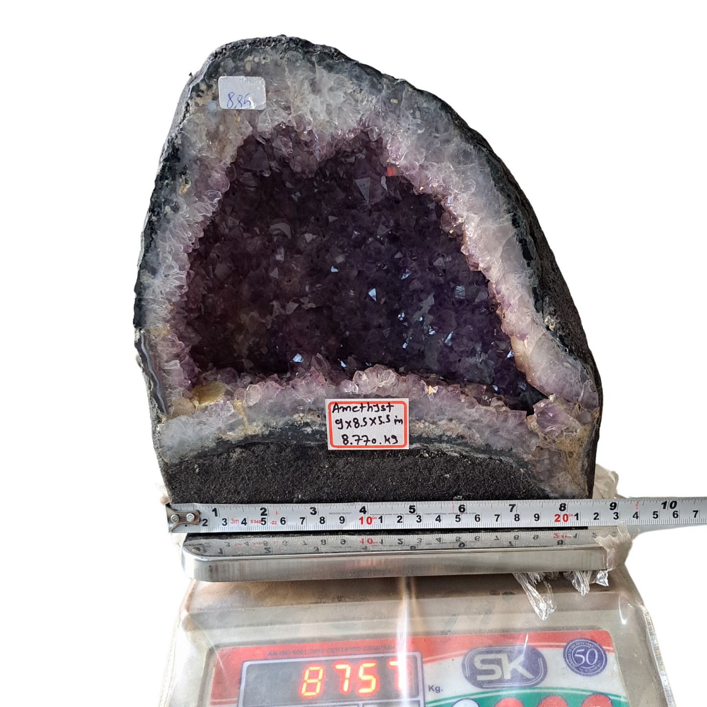 Amethyst Geode cathedral crystal cluster - 9(H)X8.5(W)X5.5(L) Inch(19.294Lb)