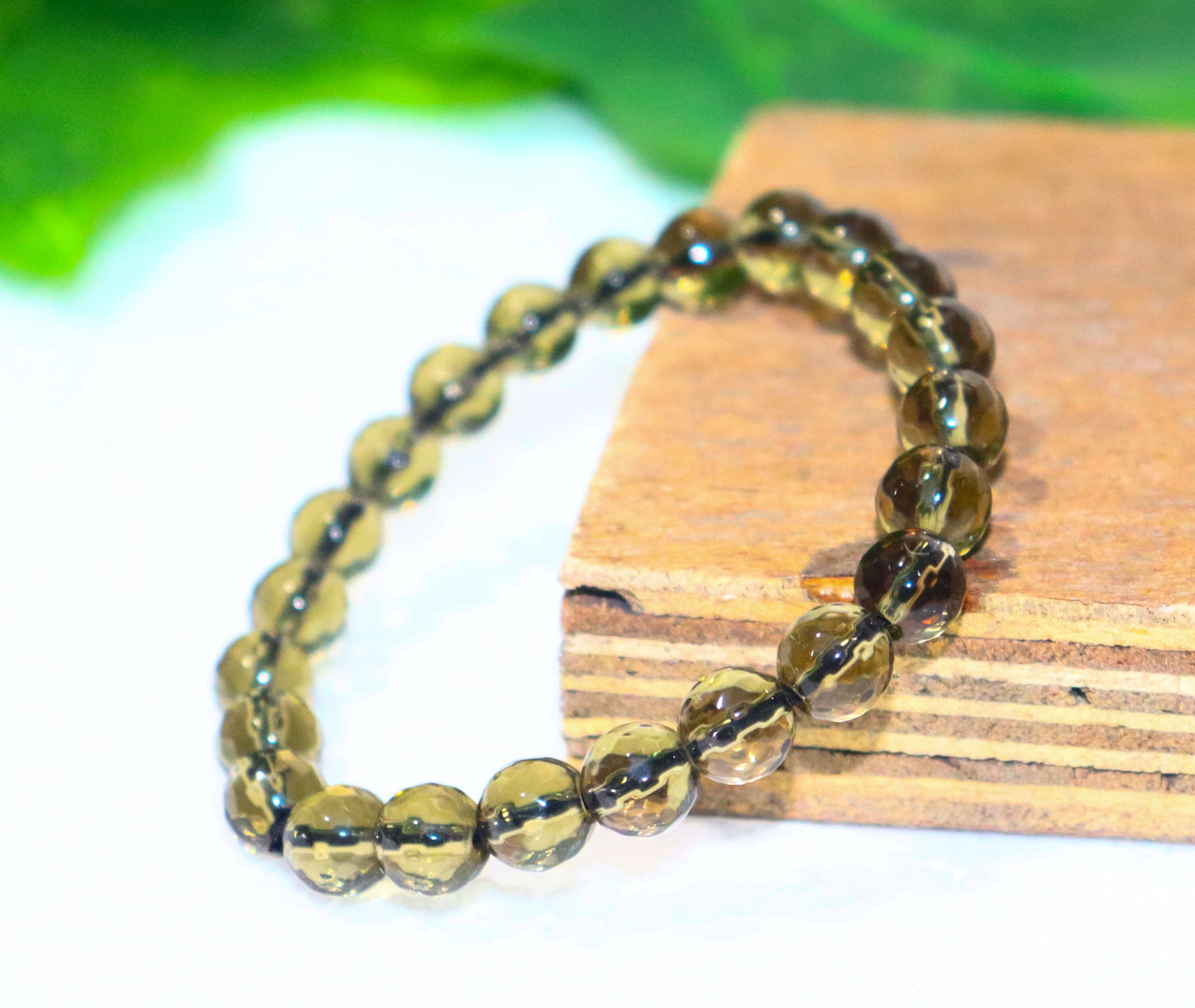 Smokey Crystal Certified 8mm Beads Bracelet