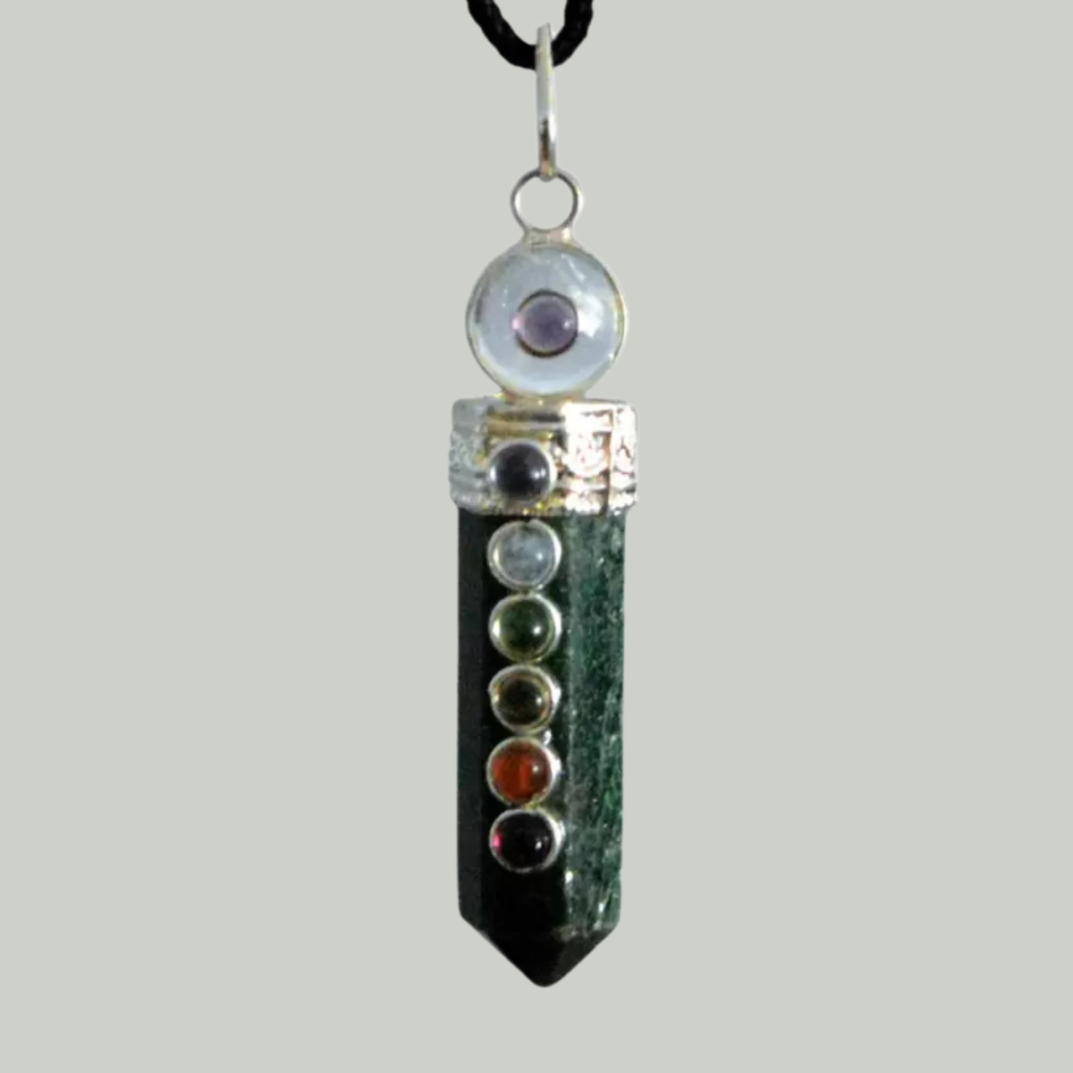 Green Jade Seven Chakra Pendant