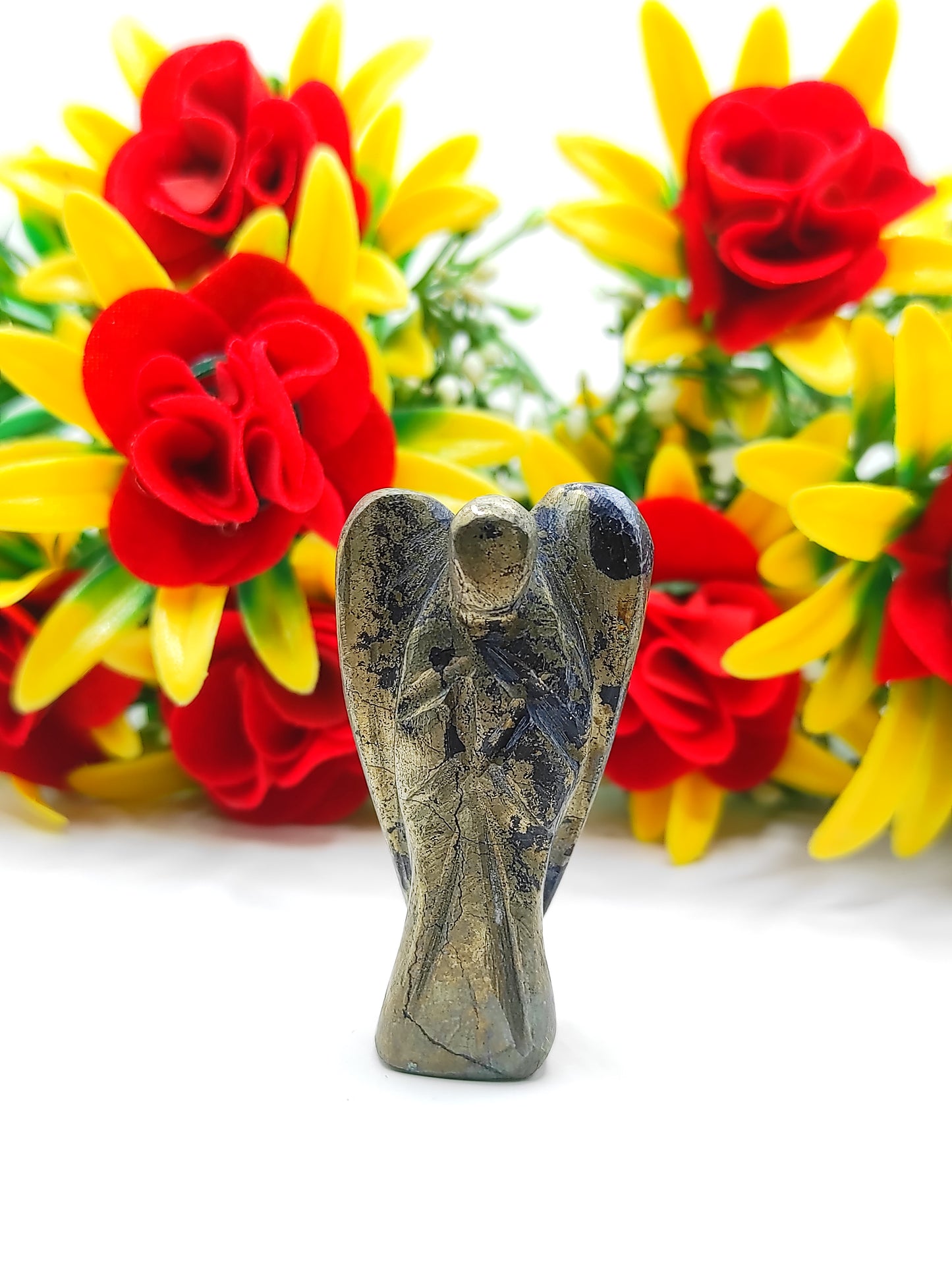 Pyrite Angel 2 Inches, Guardian Angels-Pack Of 1 with Velvet Pouch