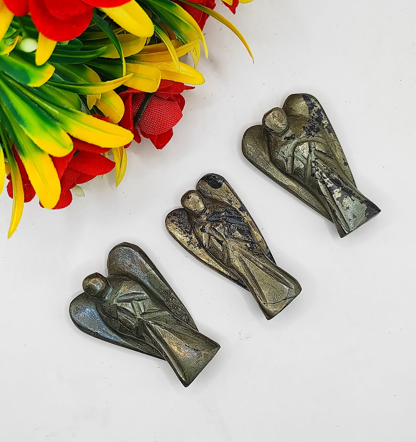 Pyrite Angel 2 Inches, Guardian Angels-Pack Of 1 with Velvet Pouch