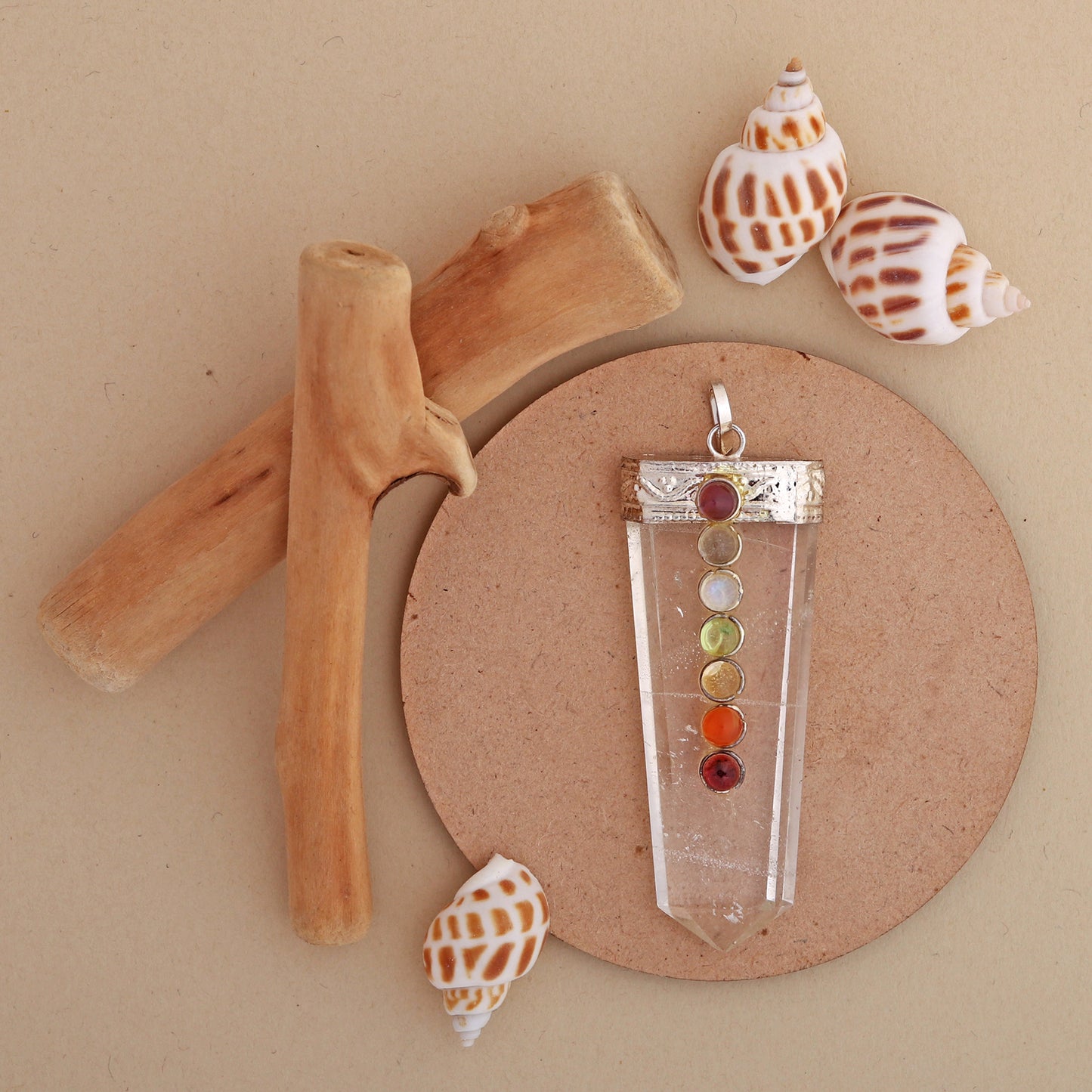 Seven Chakra Crystal Pendant