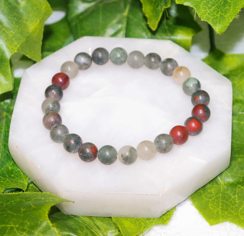 African Bloodstone 8mm beads bracelet