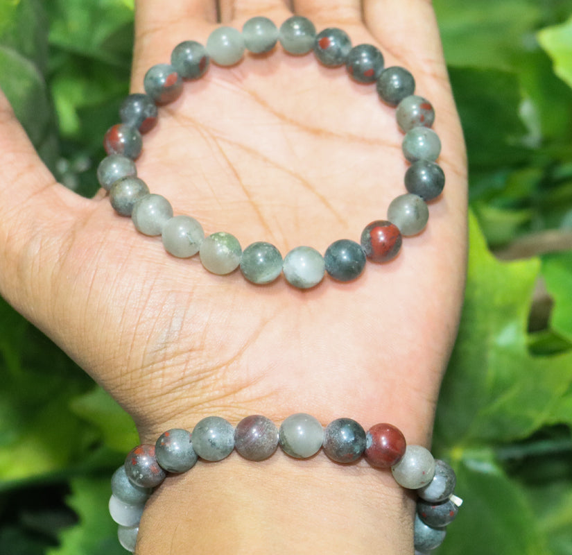 African Bloodstone 8mm beads bracelet