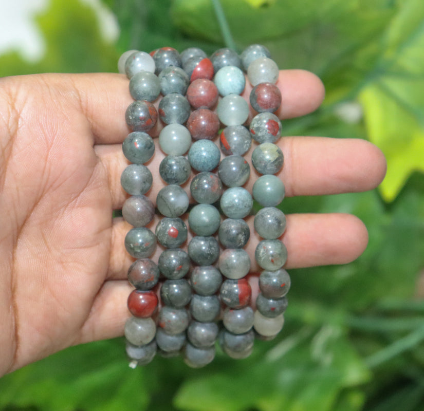 African Bloodstone 8mm beads bracelet