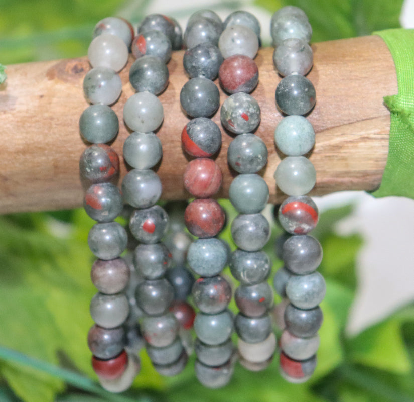 African Bloodstone 8mm beads bracelet