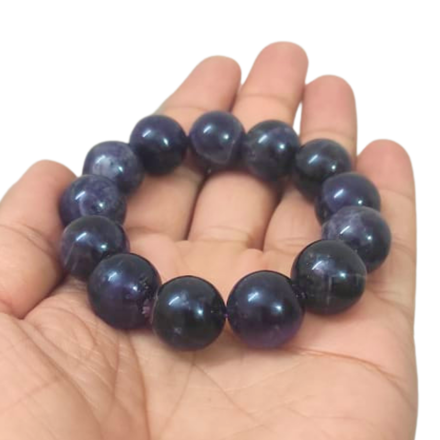 Big Amethyst 15mm Beads Bracelet