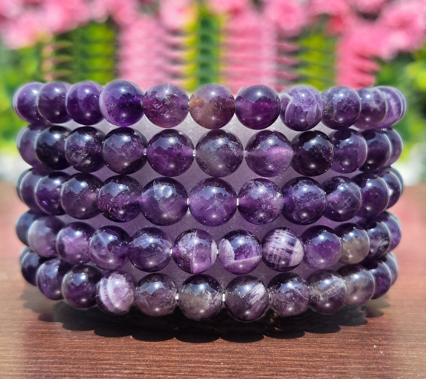 Purple Amethyst 08mm beads Bracelet