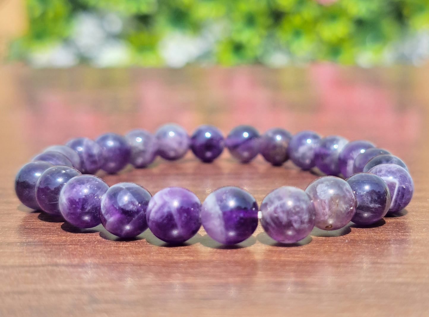 Purple Amethyst 08mm beads Bracelet