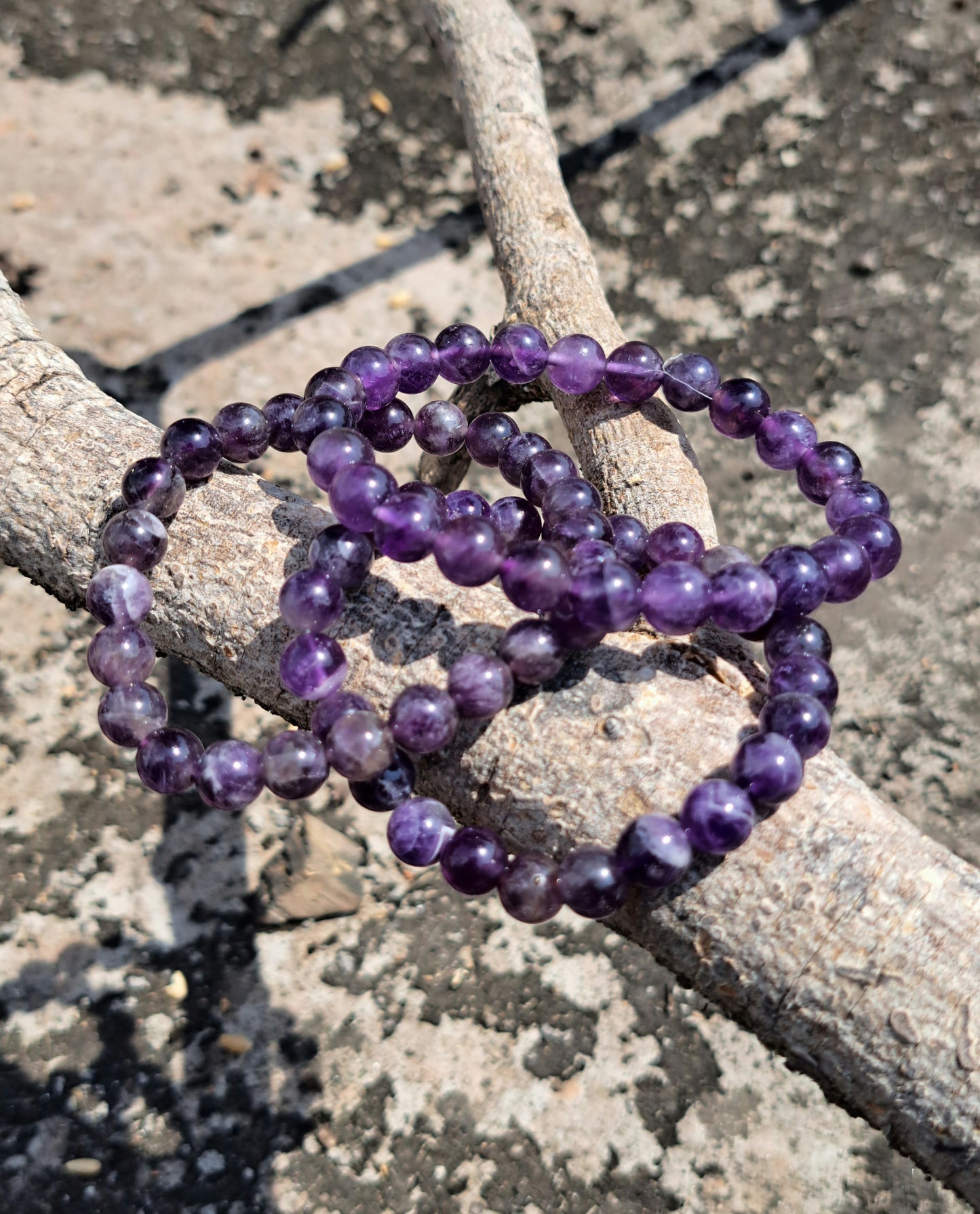 Purple Amethyst 08mm beads Bracelet