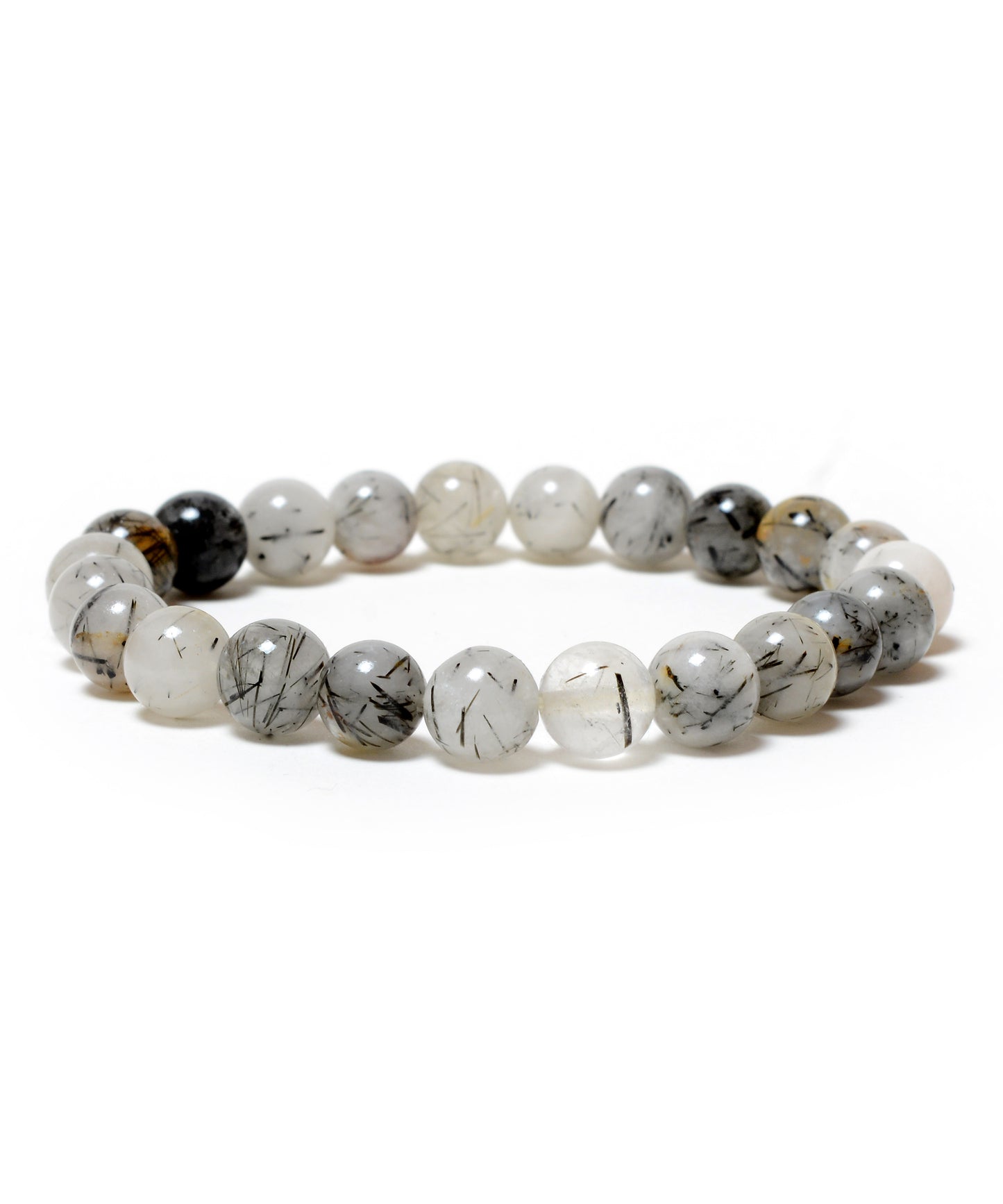 Black Tourmalated 08mm beads Bracelet
