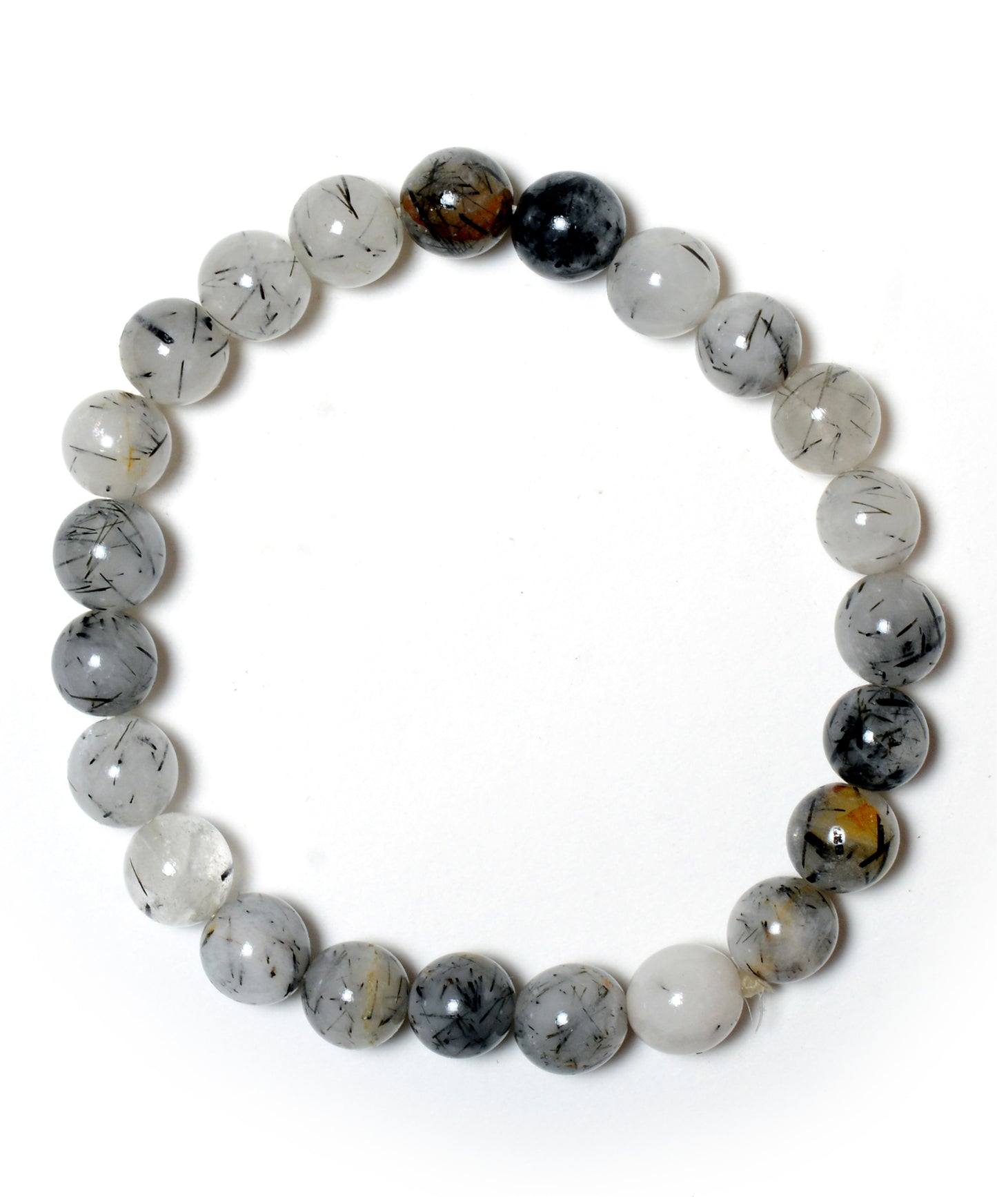 Black Tourmalated 08mm beads Bracelet
