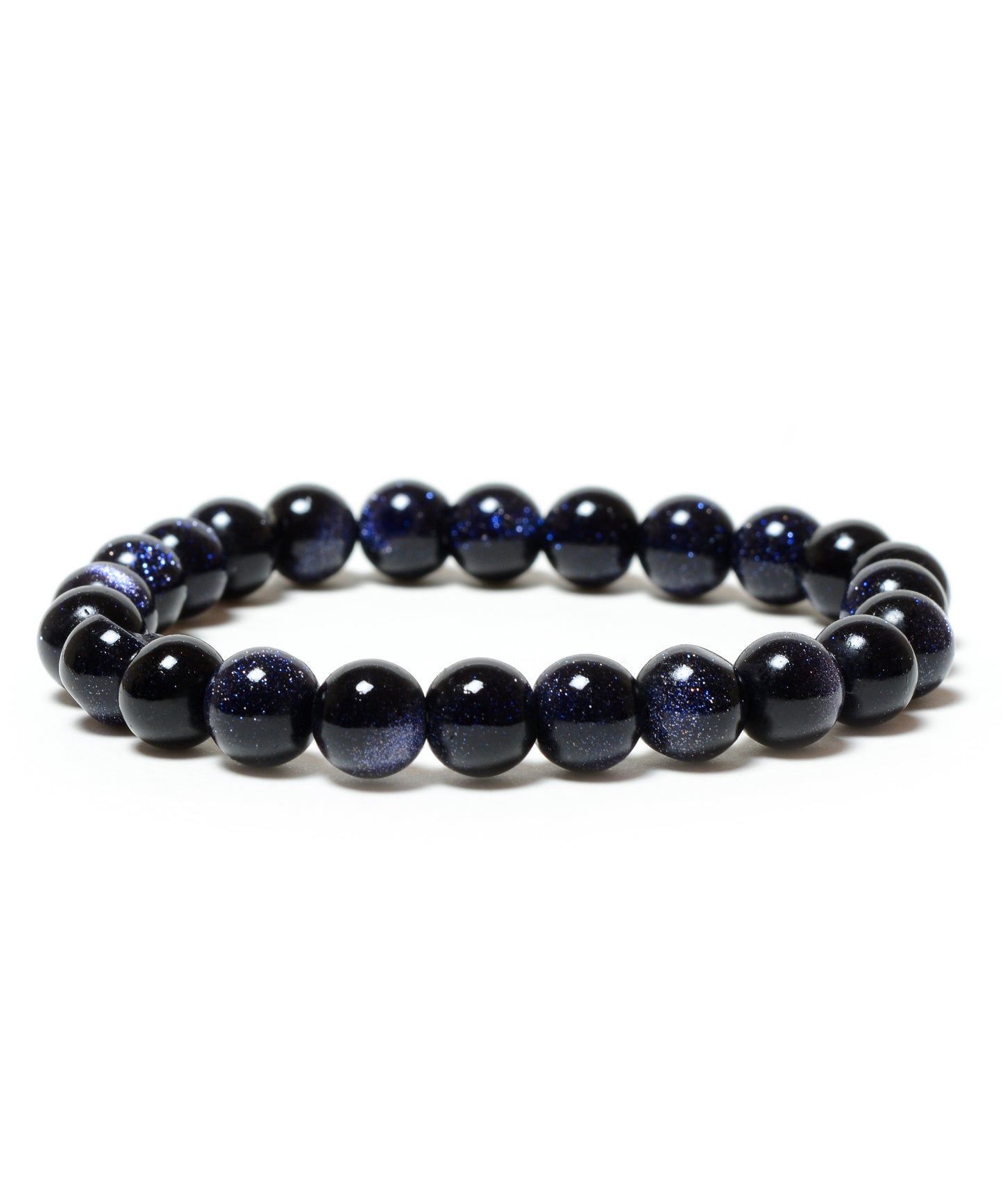 Blue Goldstone 8mm Beads Bracelet