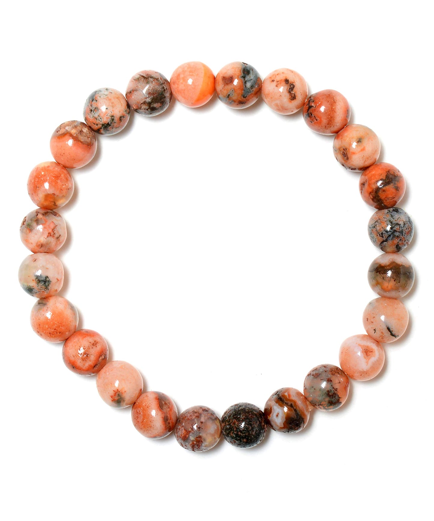 Fire Agate 8mm Beads Bracelet