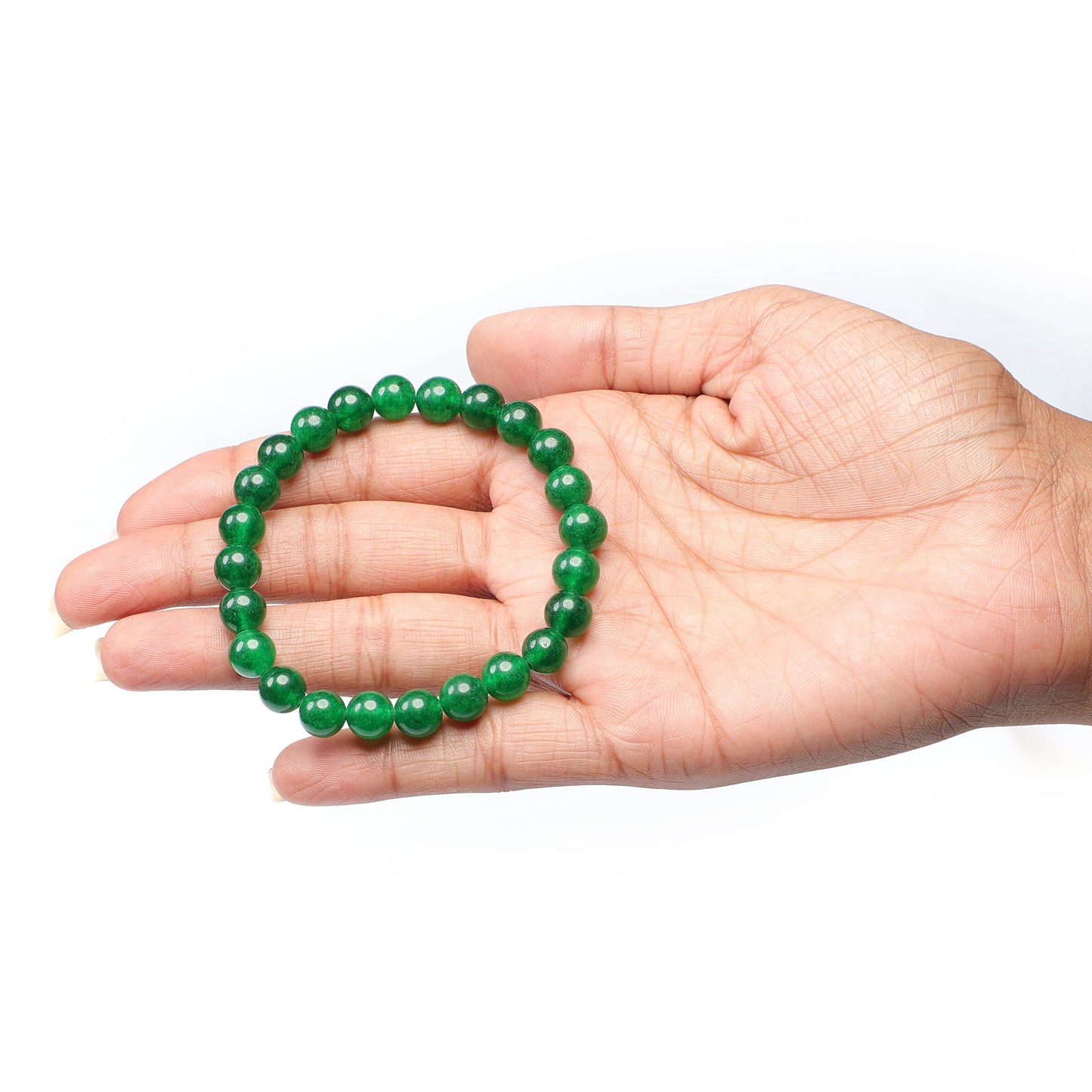 Green Jade 8mm Beads Bracelet