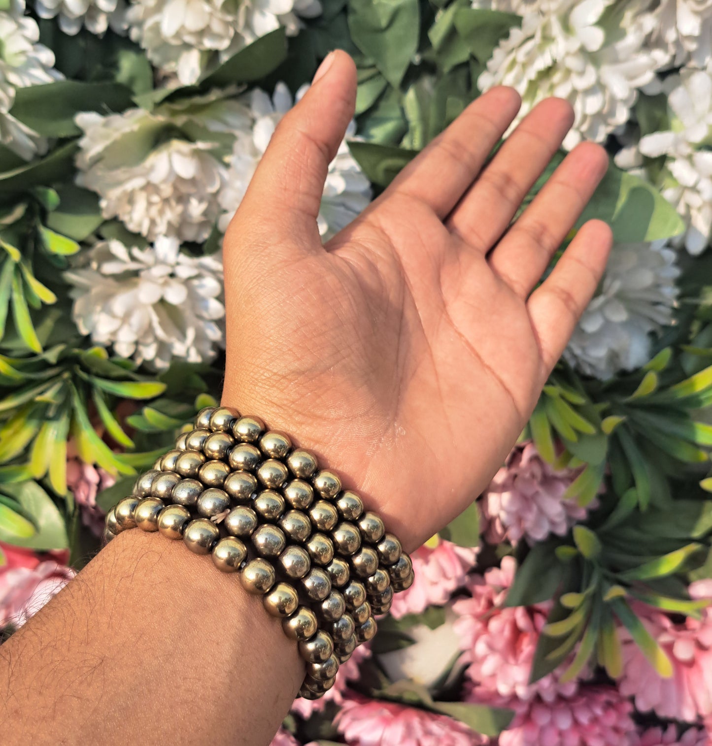 Peru Pyrite Healing 8mm Gemstone Bracelet