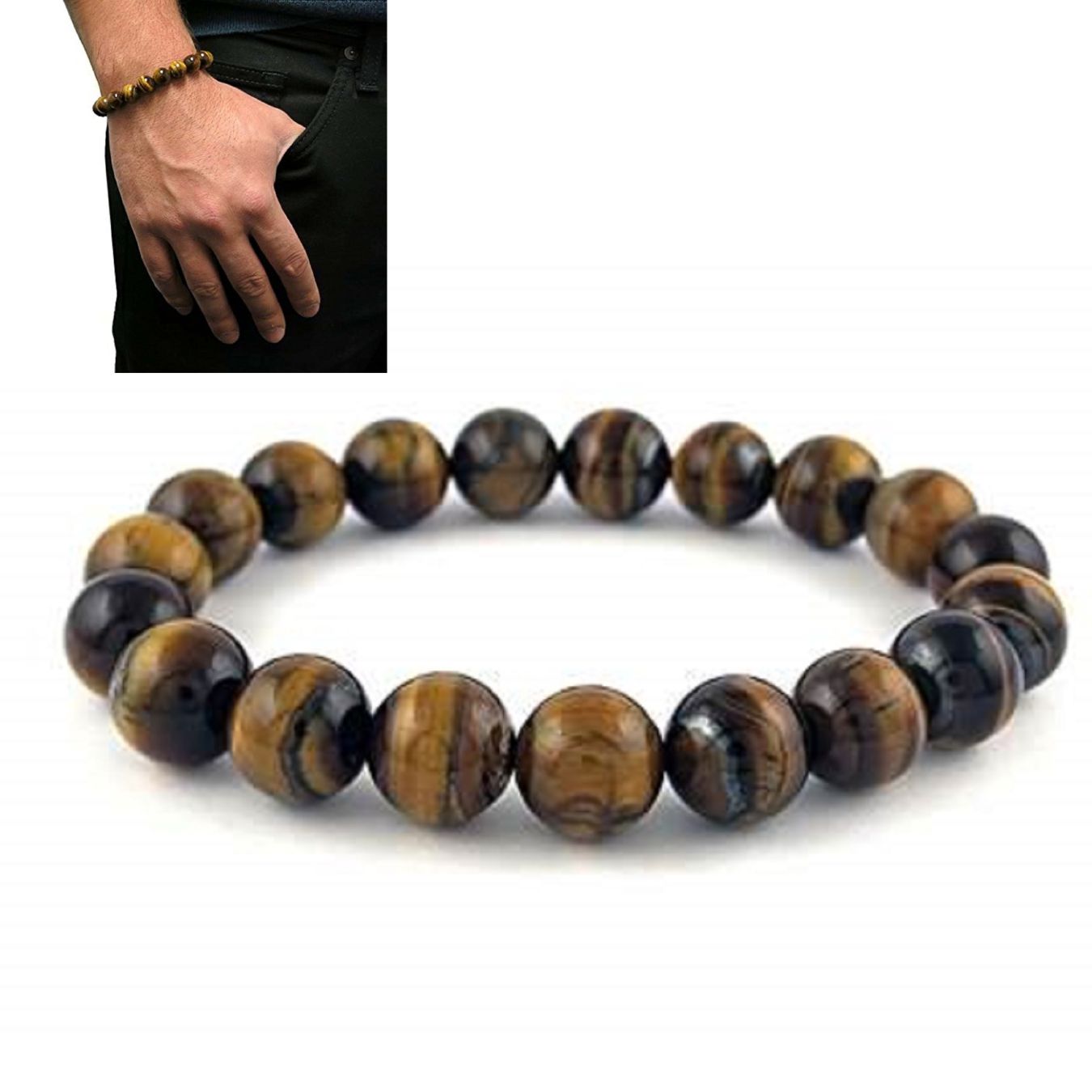 Brown Tiger Eye 08mm beads Bracelet