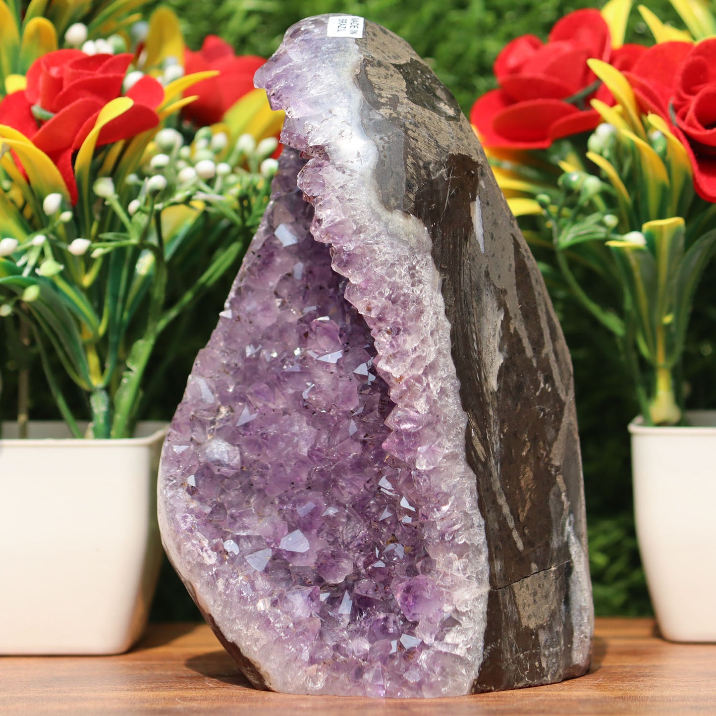 Amethyst Geode cathedral crystal cluster - 5.5X3.3X3.2 Inch(2.31Lb)