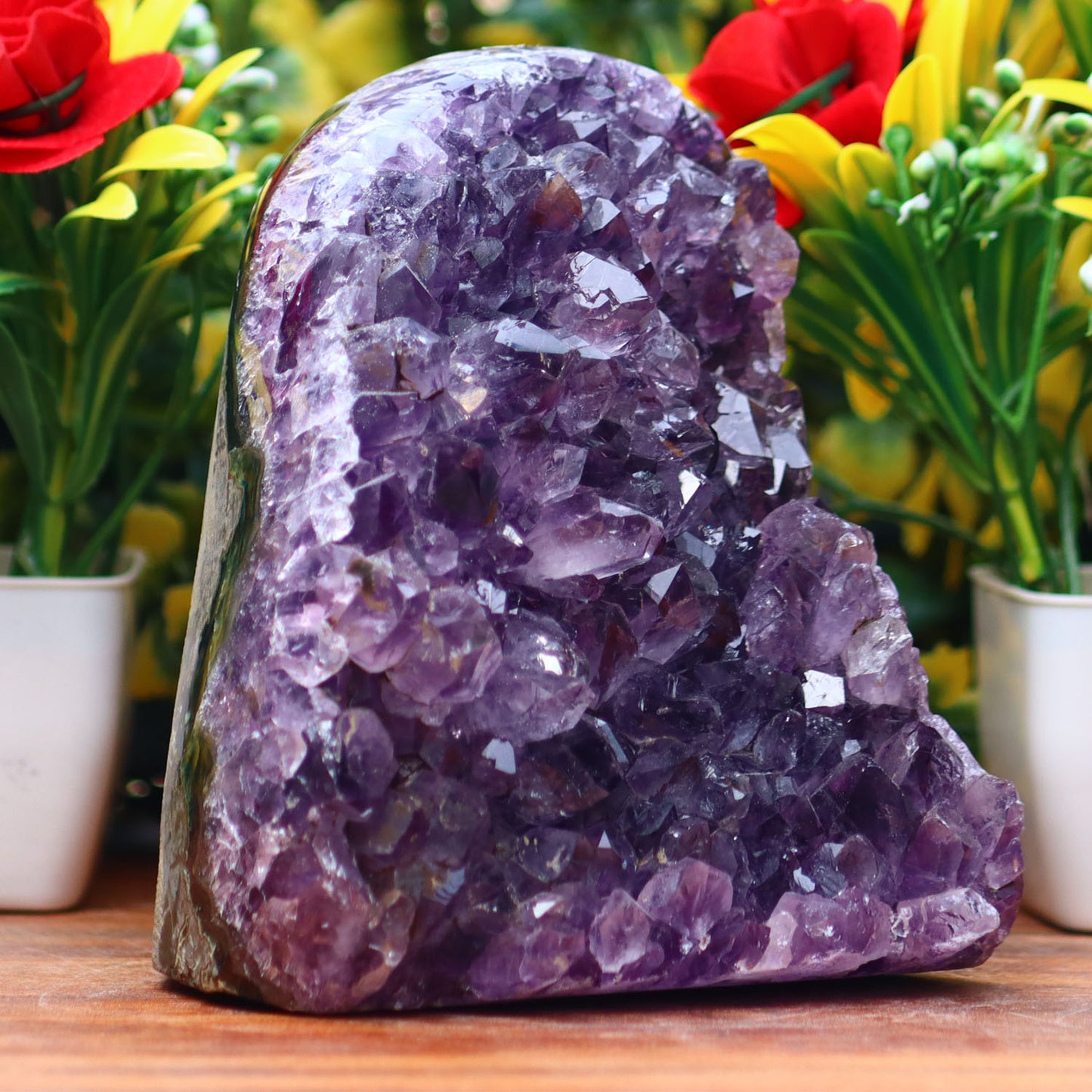 Amethyst Geode cathedral crystal cluster - 5X3.5X2.7 Inch(2.77Lb)