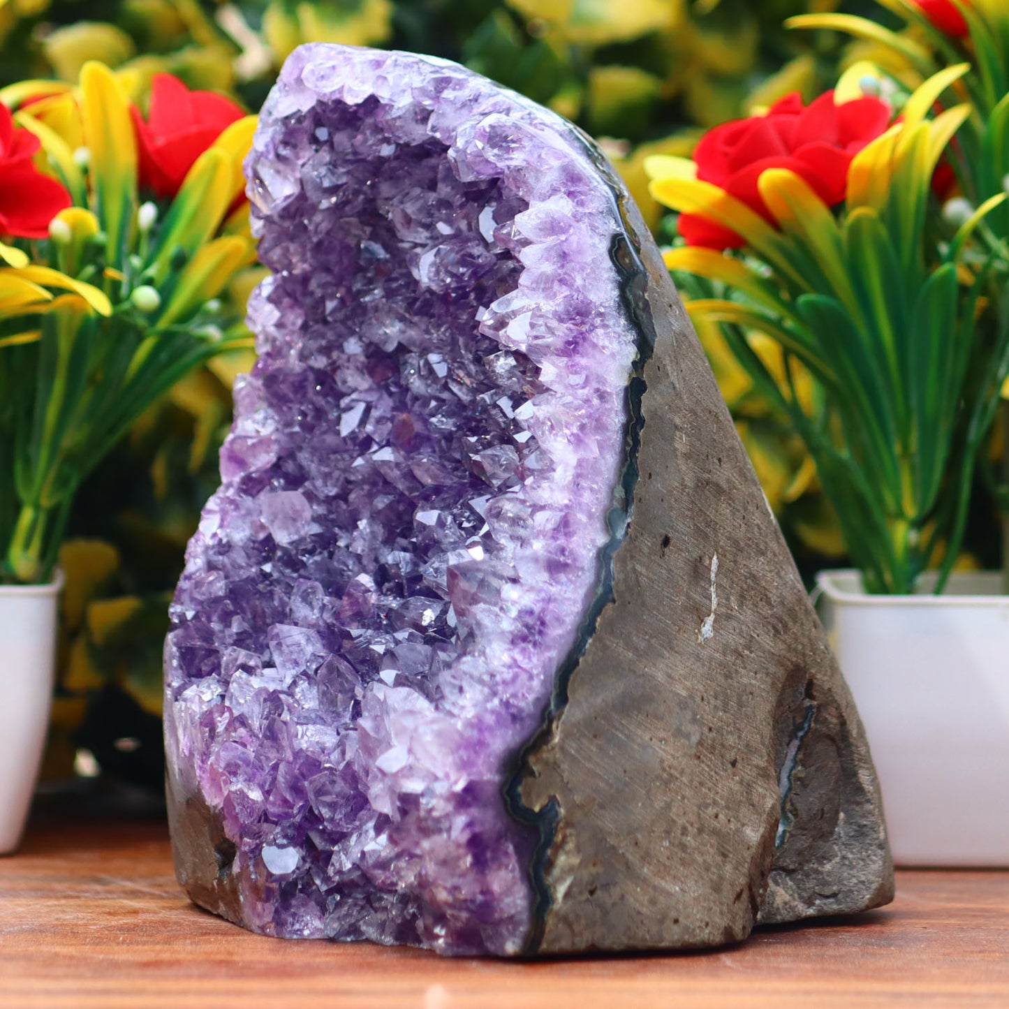 Amethyst Geode cathedral crystal cluster - 5.2X4X3.8 Inch(3.10Lb)