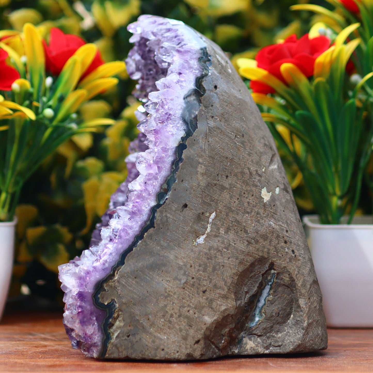 Amethyst Geode cathedral crystal cluster - 5.2X4X3.8 Inch(3.10Lb)
