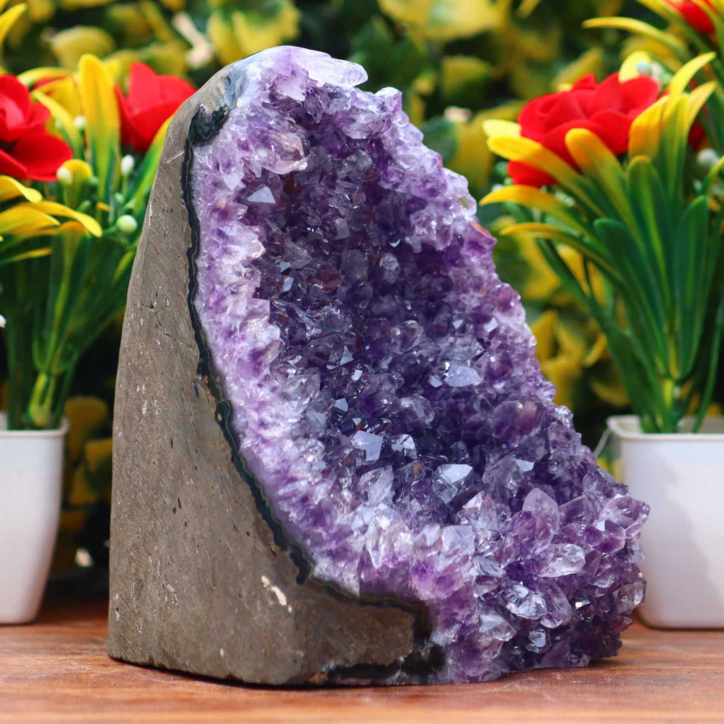Amethyst Geode cathedral crystal cluster - 5.2X4X3.8 Inch(3.10Lb)