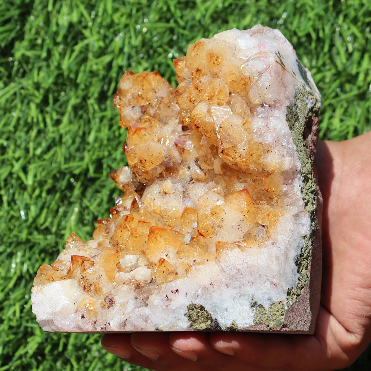 Citrine Geode cathedral crystal cluster - 4.9X3.1X5 Inch(2.46Lb)