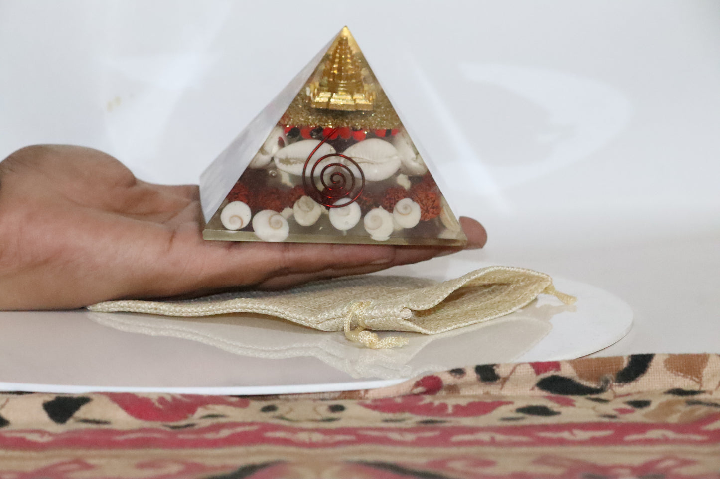 Shree Yantra Orgone Pyramid - Healing Energy Home Decor