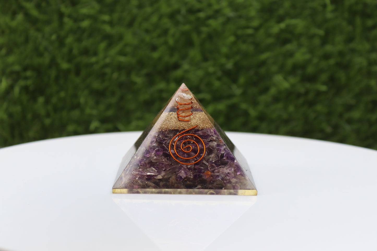 Amethyst Orgone Pyramid - Healing Energy Home Decor