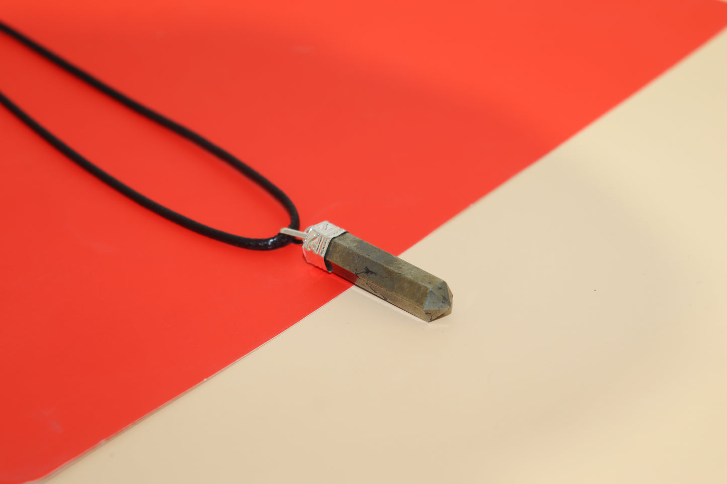Pyrite Healing Pencil Bullet Pendant