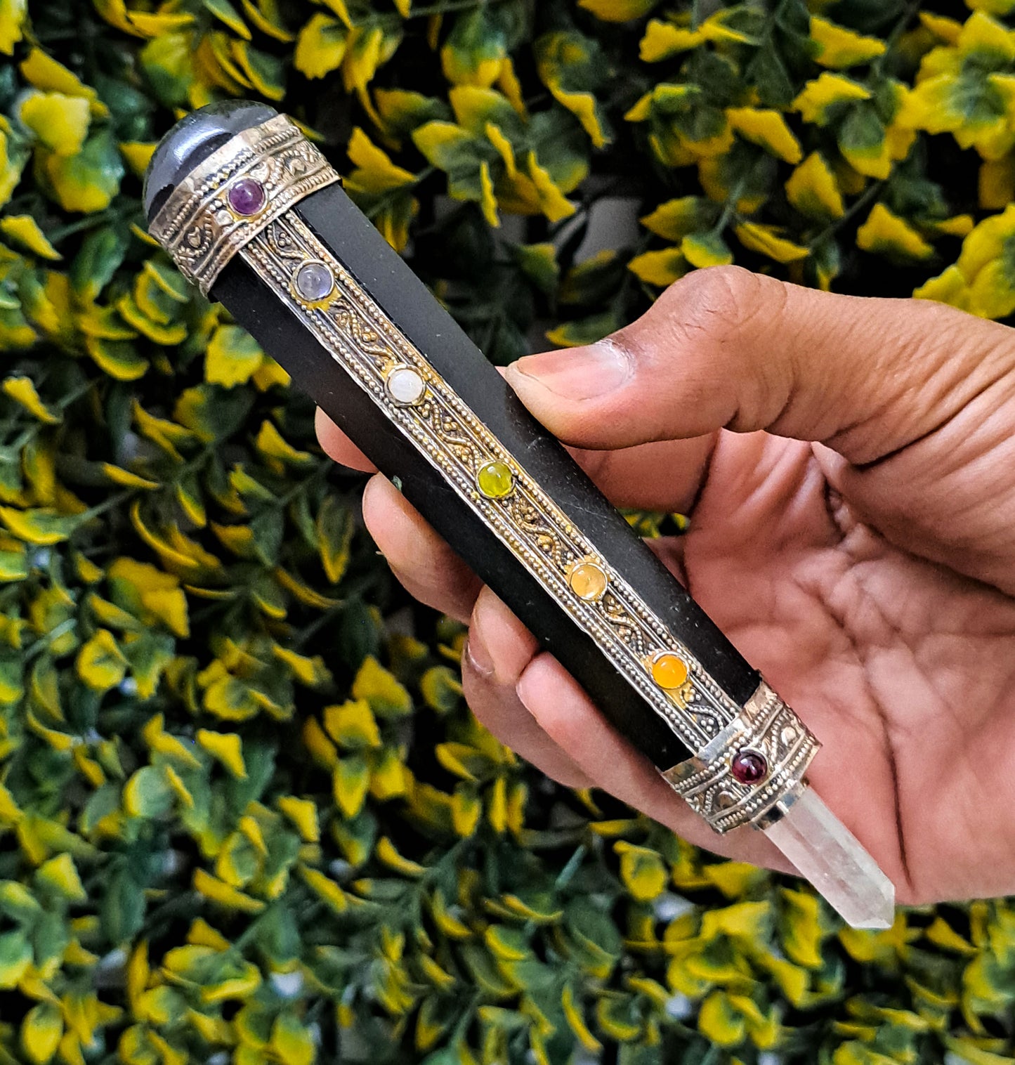 Black Tourmaline Seven Chakra Massage Wand