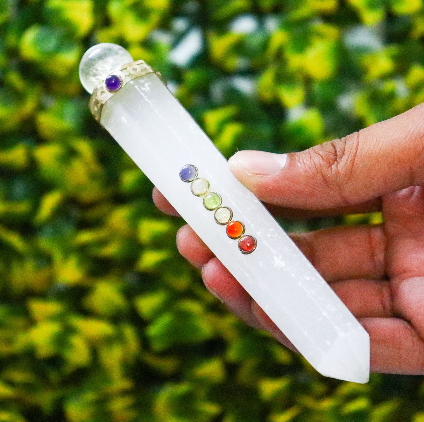 Selenite Chakra Wand Massage,White