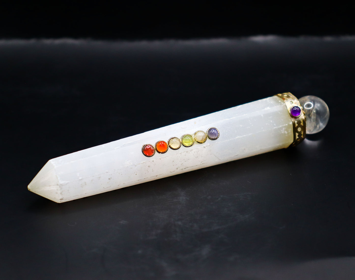 Selenite Chakra Wand Massage,White