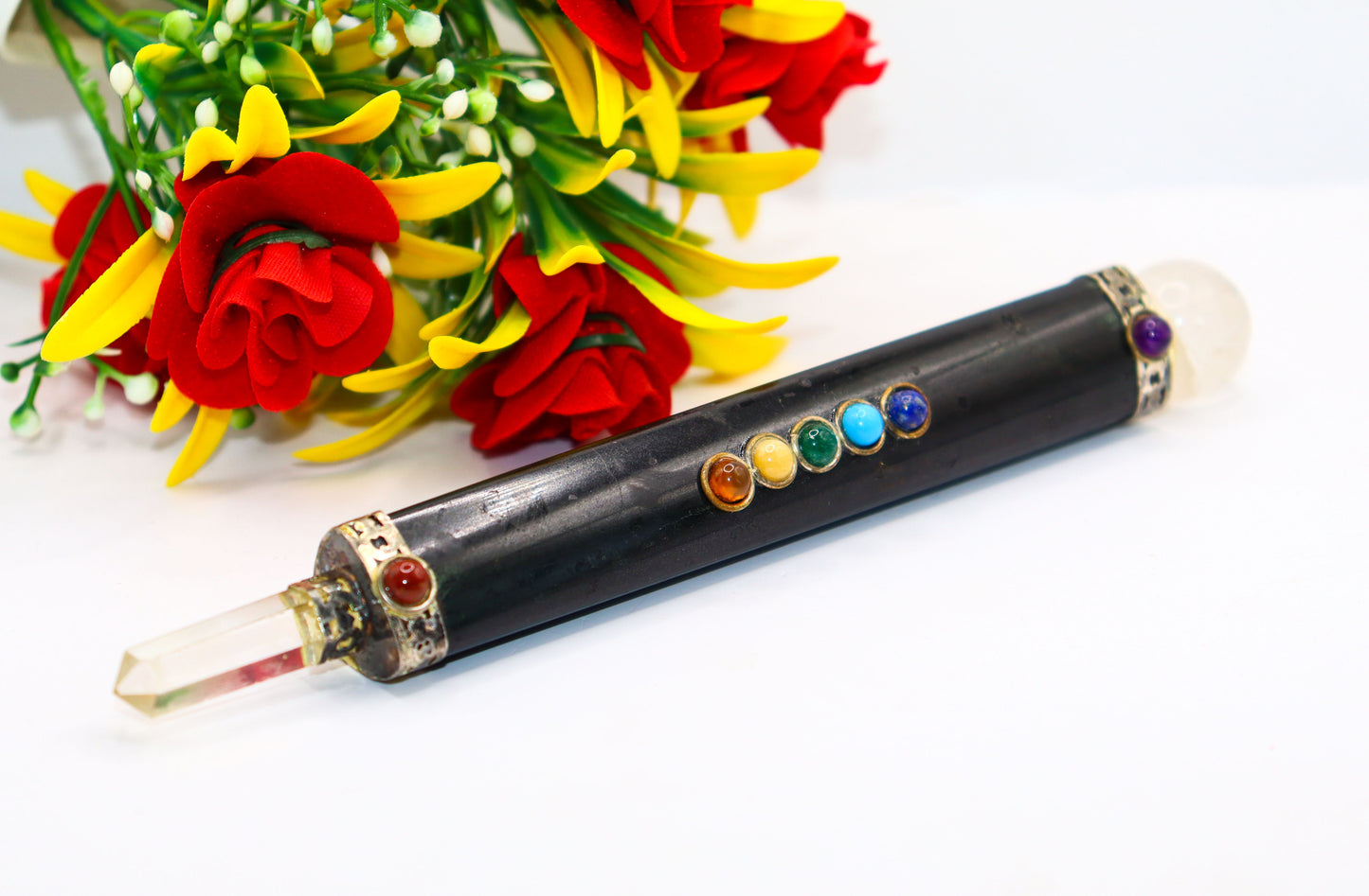 Black Tourmaline Seven Chakra Wand Massage