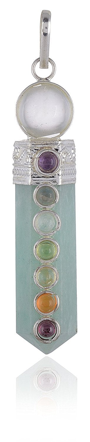 Amazonite Crystal Point Pendant - Seven Chakra