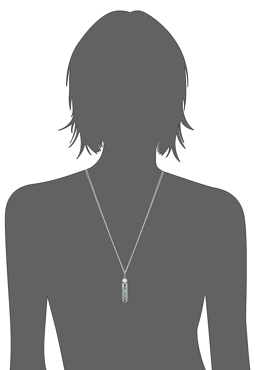 Amazonite Crystal Point Pendant - Seven Chakra