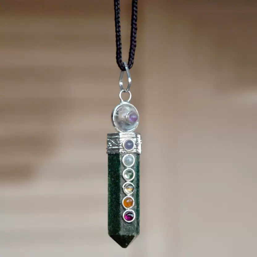 Green Jade Seven Chakra Pendant