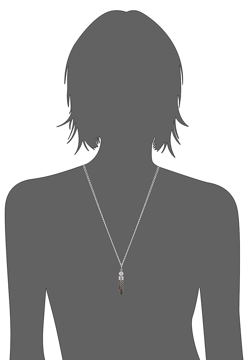 Hematite Crystal Seven Chakra Pendant