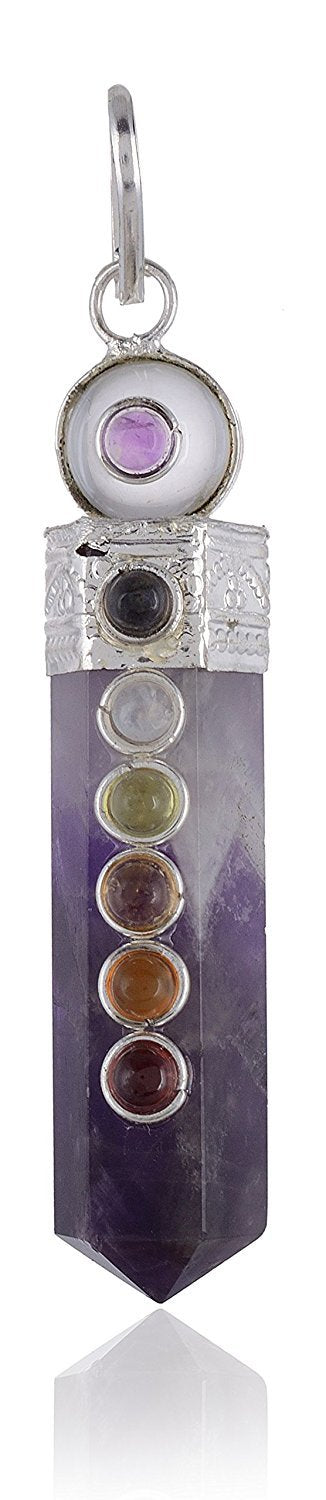 Purple Amethyst - Seven Chakra Pendant