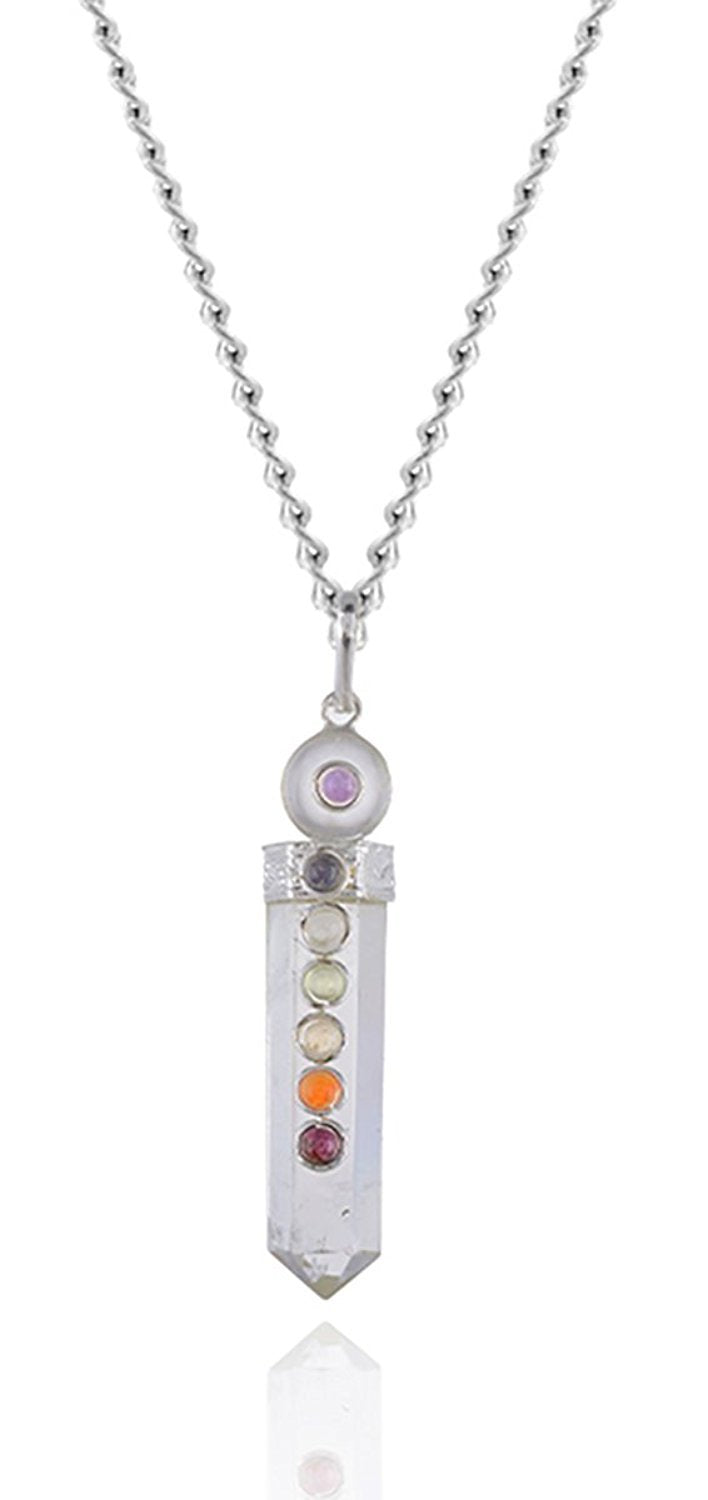 Quartz Sphatik Crystal Pendant - Seven Chakra