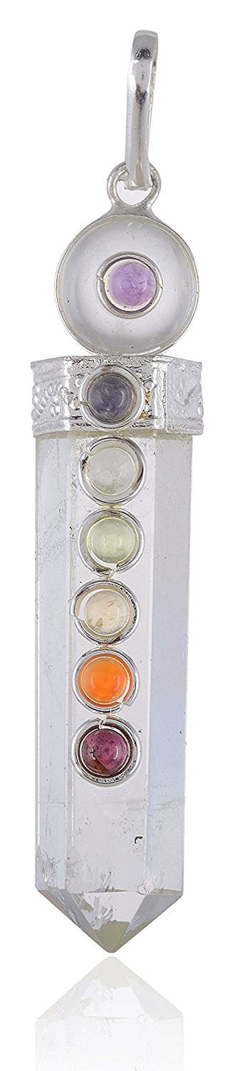 Quartz Sphatik Crystal Pendant - Seven Chakra