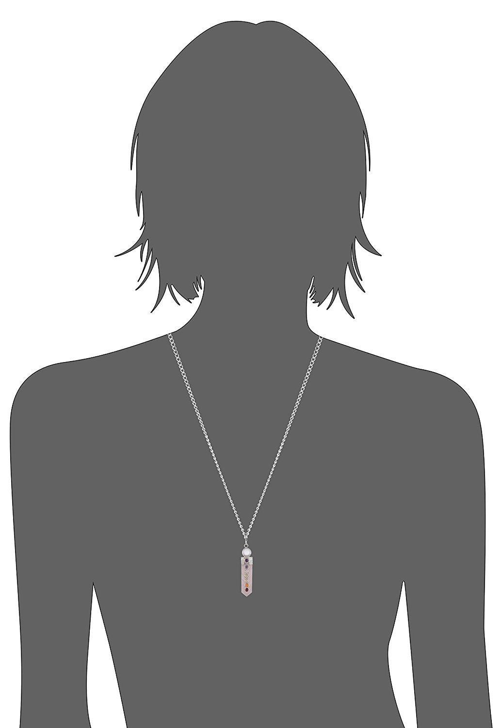 Pink Rose Quartz Seven Chakra Pendant