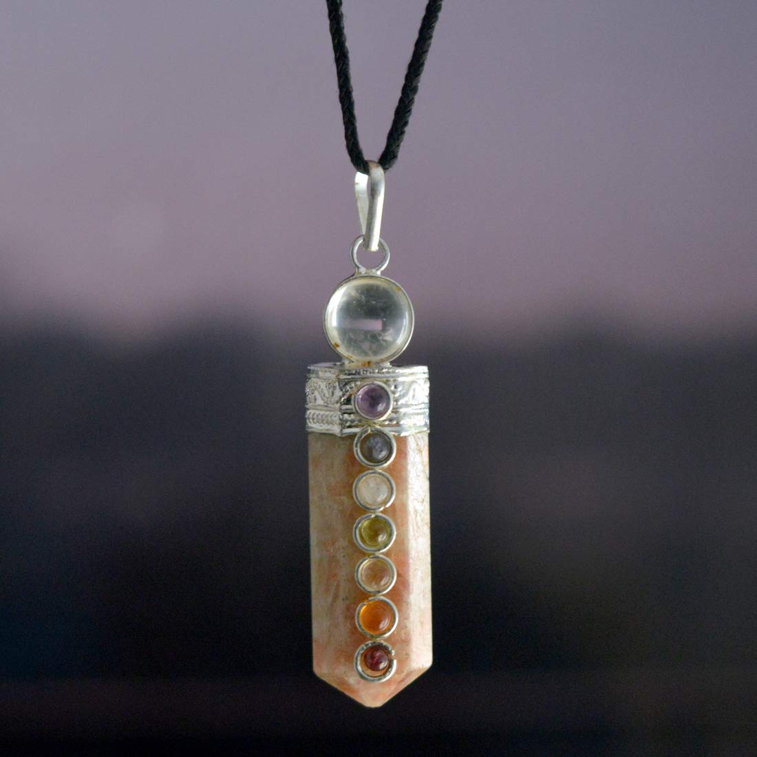 Sunstone Pendant - Seven Chakra