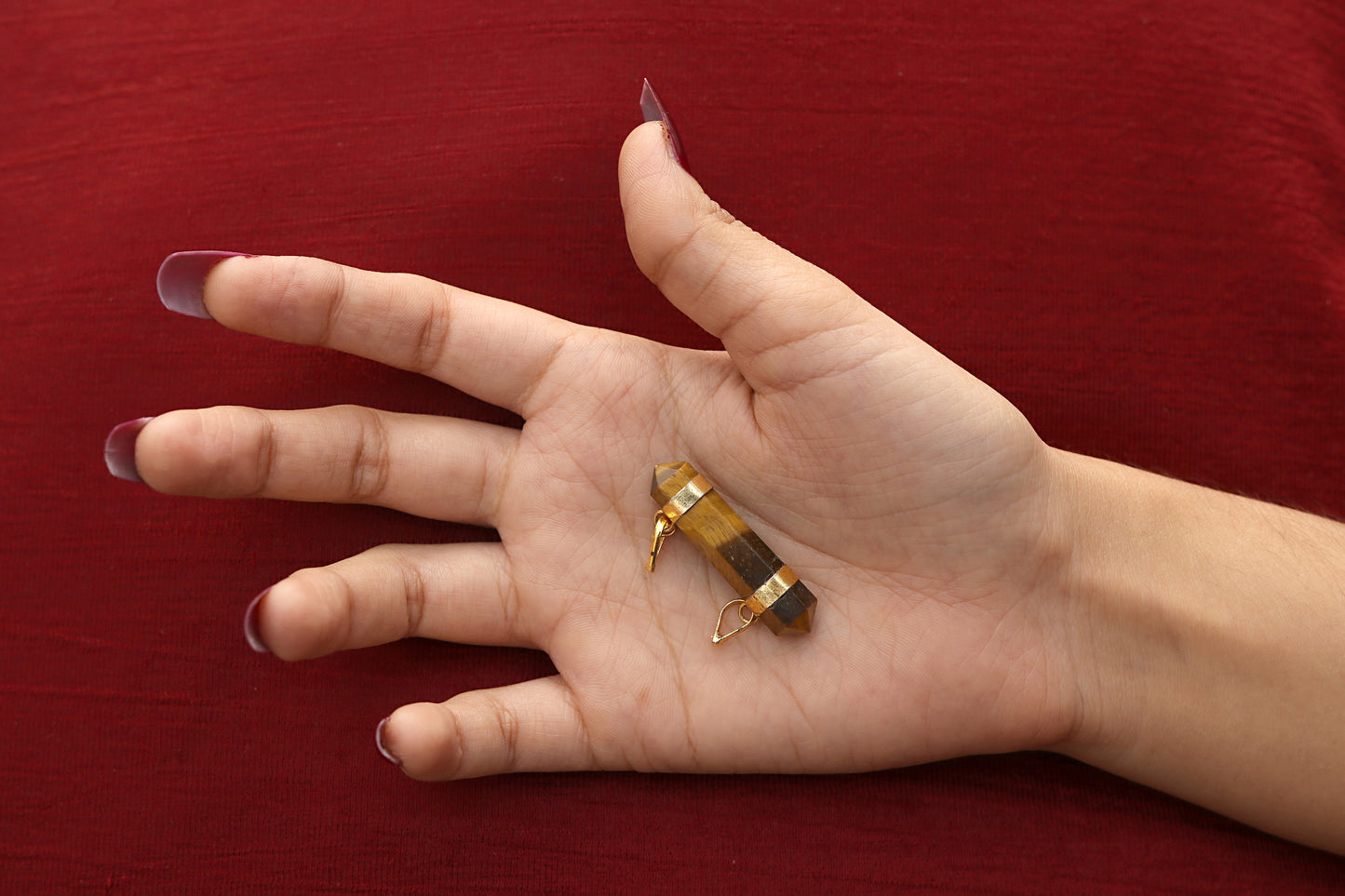 Tiger Eye Double Terminated Points Pendant
