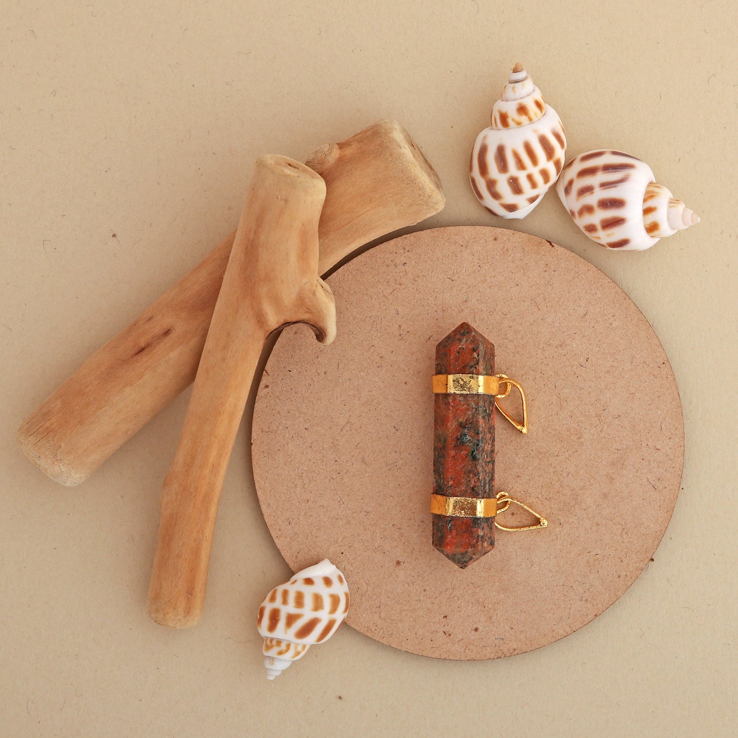 Unakite Double Terminated Pendant