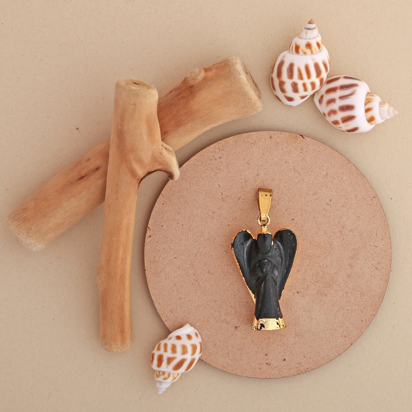 Black Tourmaline Angel Pendant