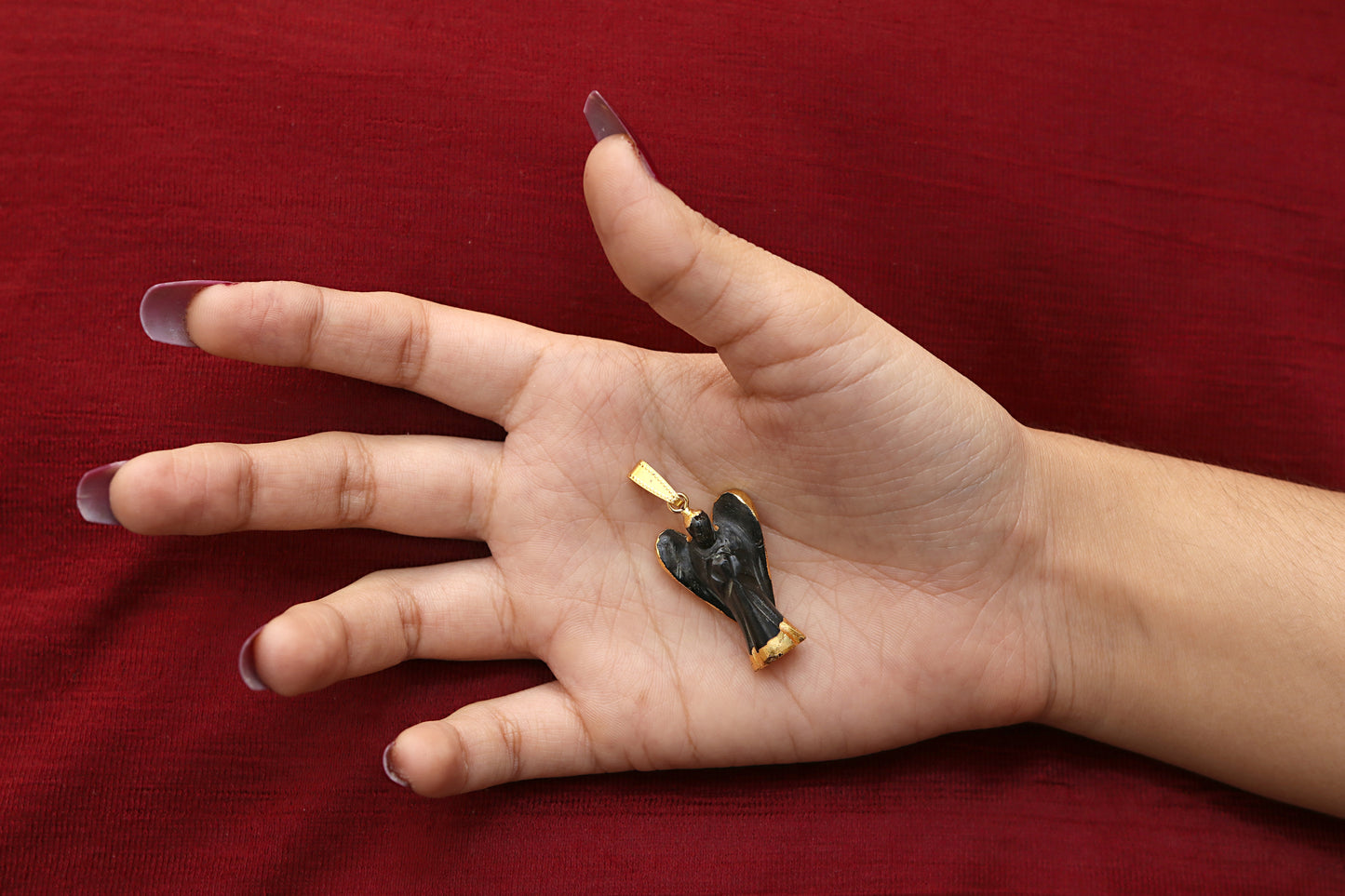 Black Tourmaline Angel Pendant