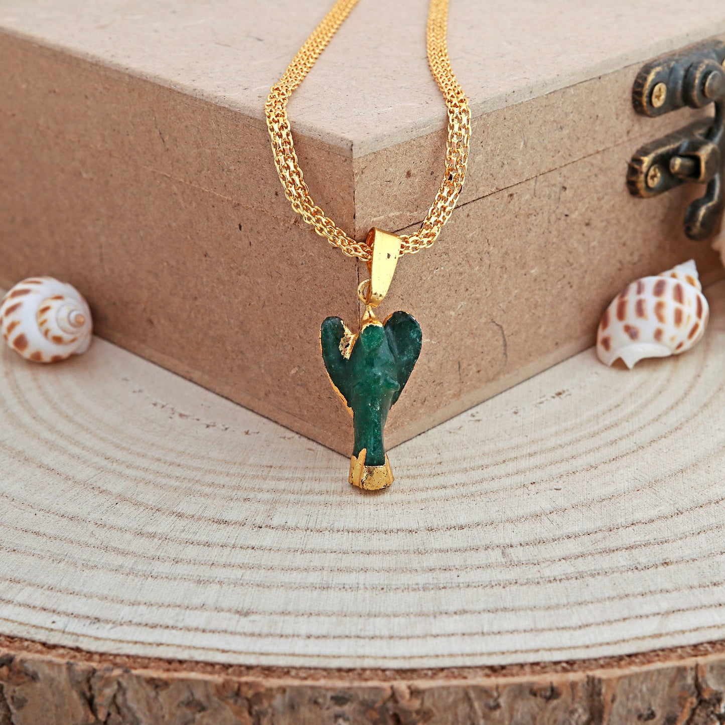 Green Jade Angel Pendant
