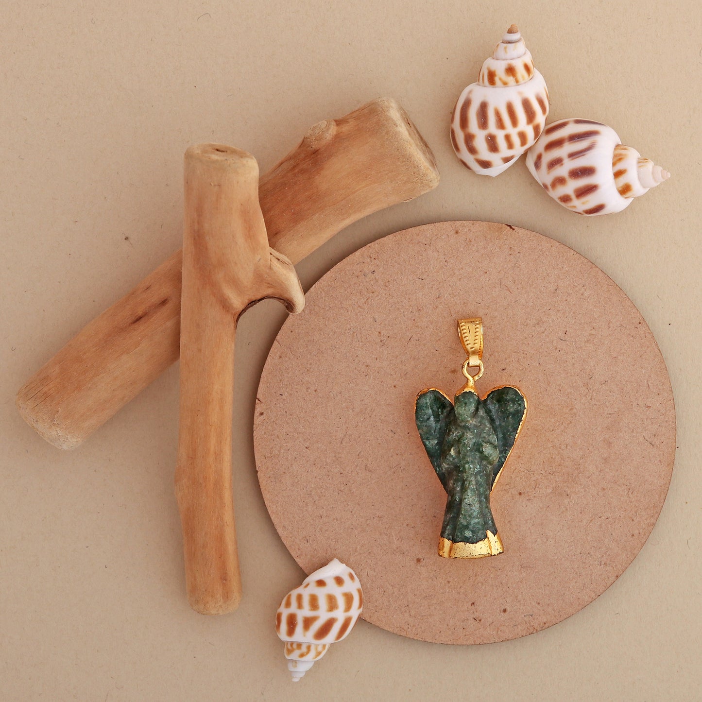 Green Jade Angel Pendant