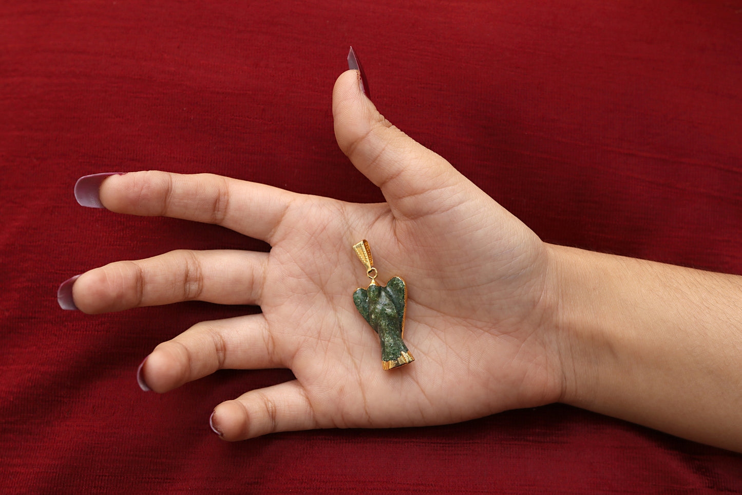 Green Jade Angel Pendant